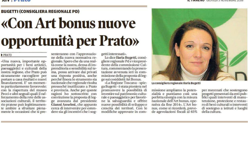Art Bonus: nuove oppurtunità per Prato